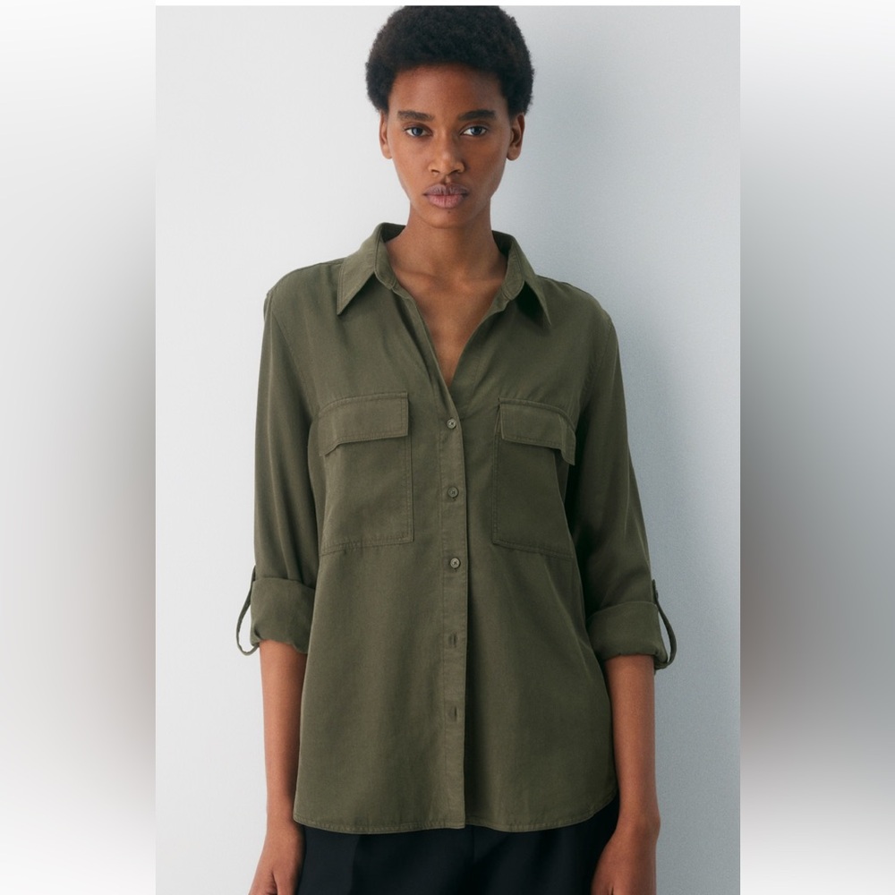 NWOT Babaton Khaki Women's Button-Down Shirt